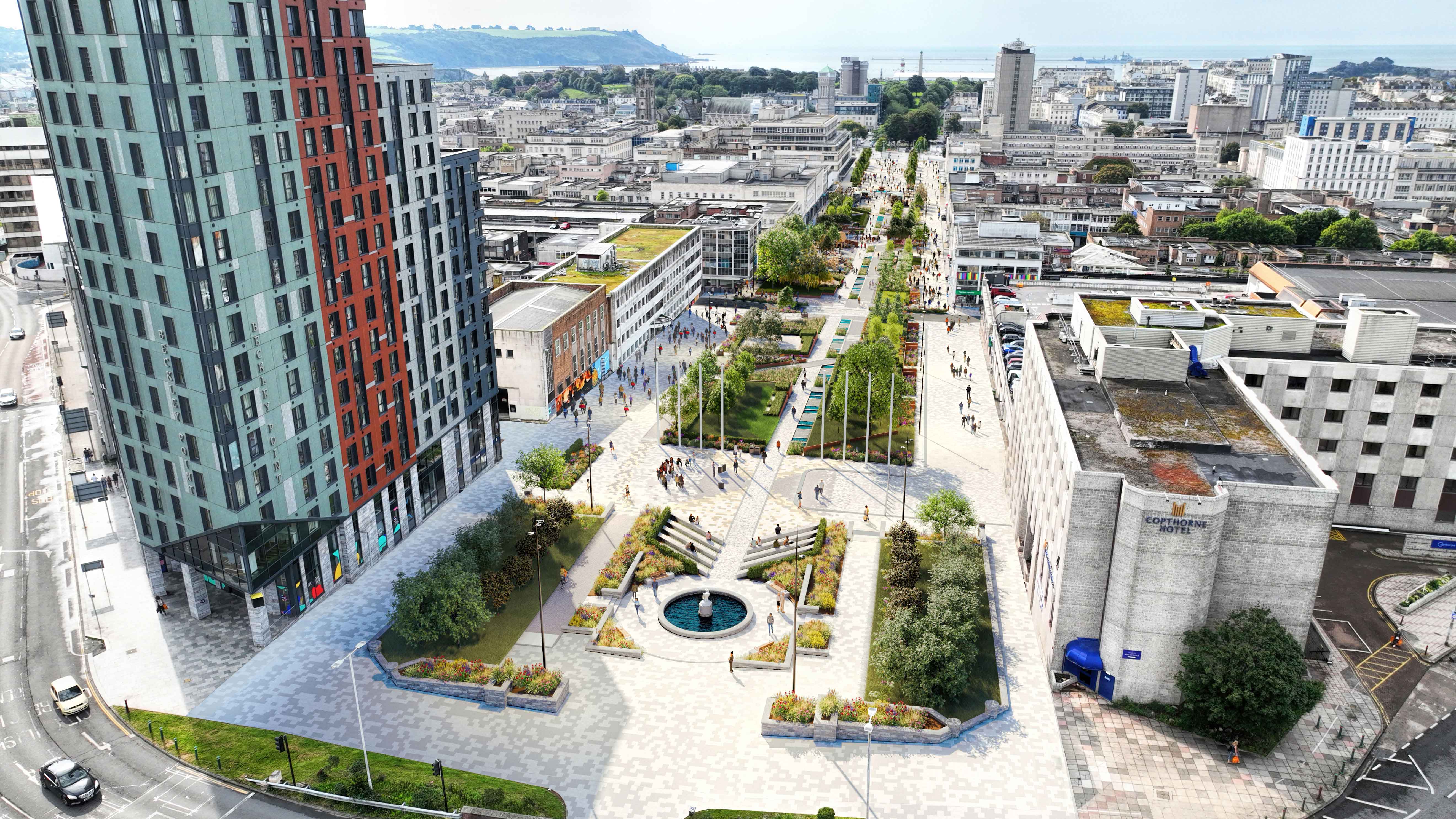 Artist impression of Armada Way regeneration