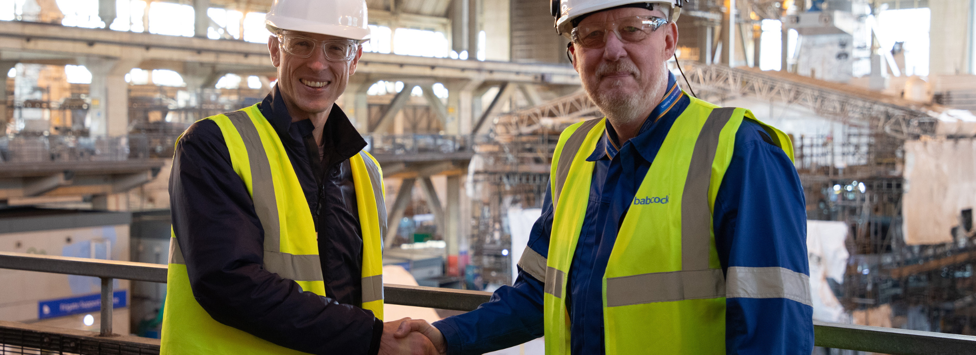 (left to right) Captain Dan Peskett with Tony Cox, Babcock’s Assistant Chief Engineer for Product Safety. Courtesy Babcock