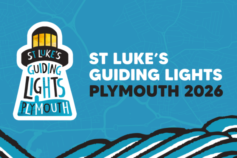 A graphic of a lighthouse and waves with St Luke's Guiding Lights text 